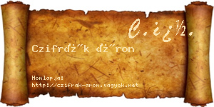Czifrák Áron névjegykártya